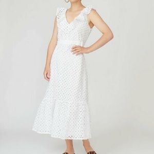 J. Crew NWT Panama white sleeveless tiered skirt fully lined midi dress